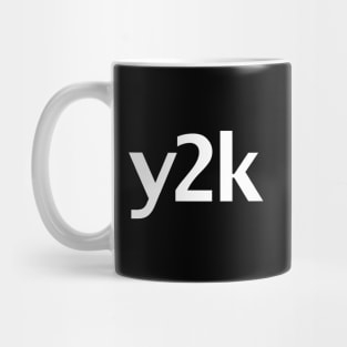 Y2K Typography White Text Mug